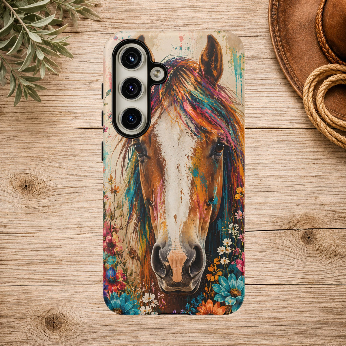 Boho Wildflower Horse Phone Case