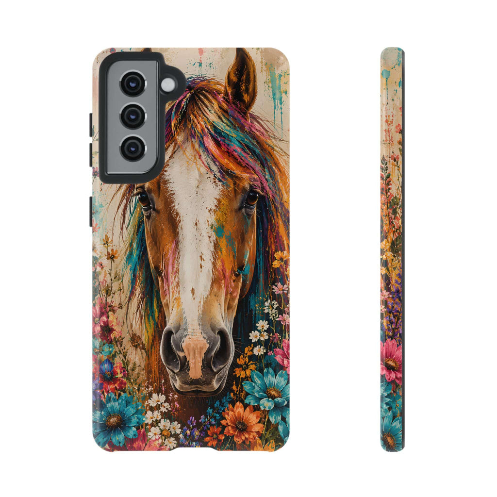 Boho Wildflower Horse Phone Case