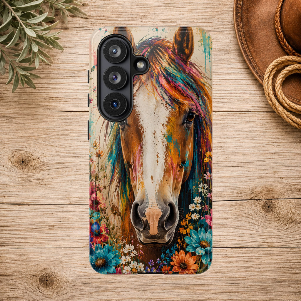 Boho Wildflower Horse Phone Case