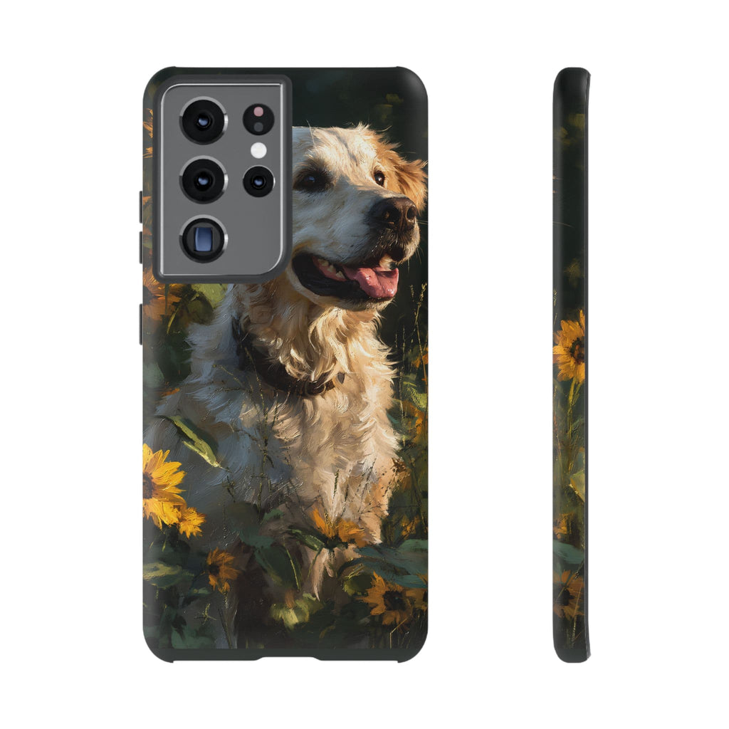 Golden Retriever Sunflower Phone Case