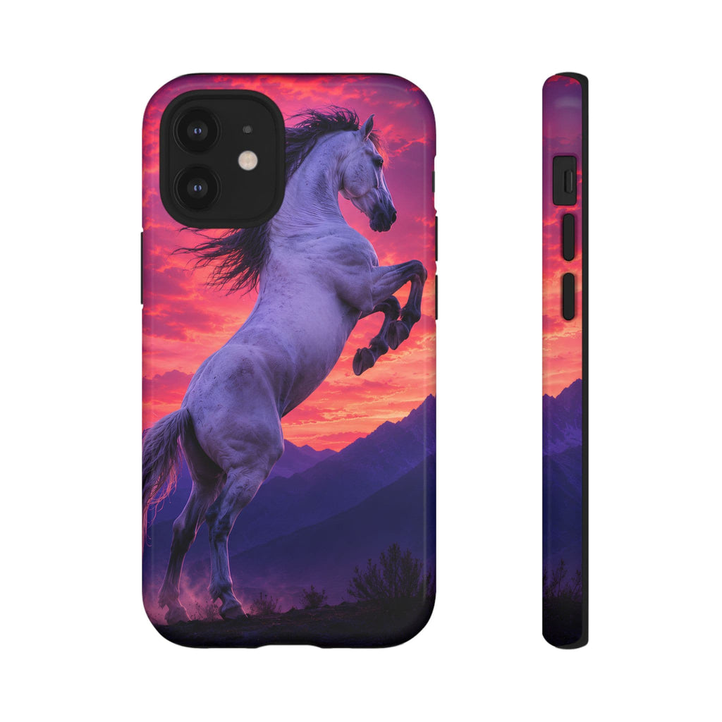 Rearing White Horse Sunset Phone Case