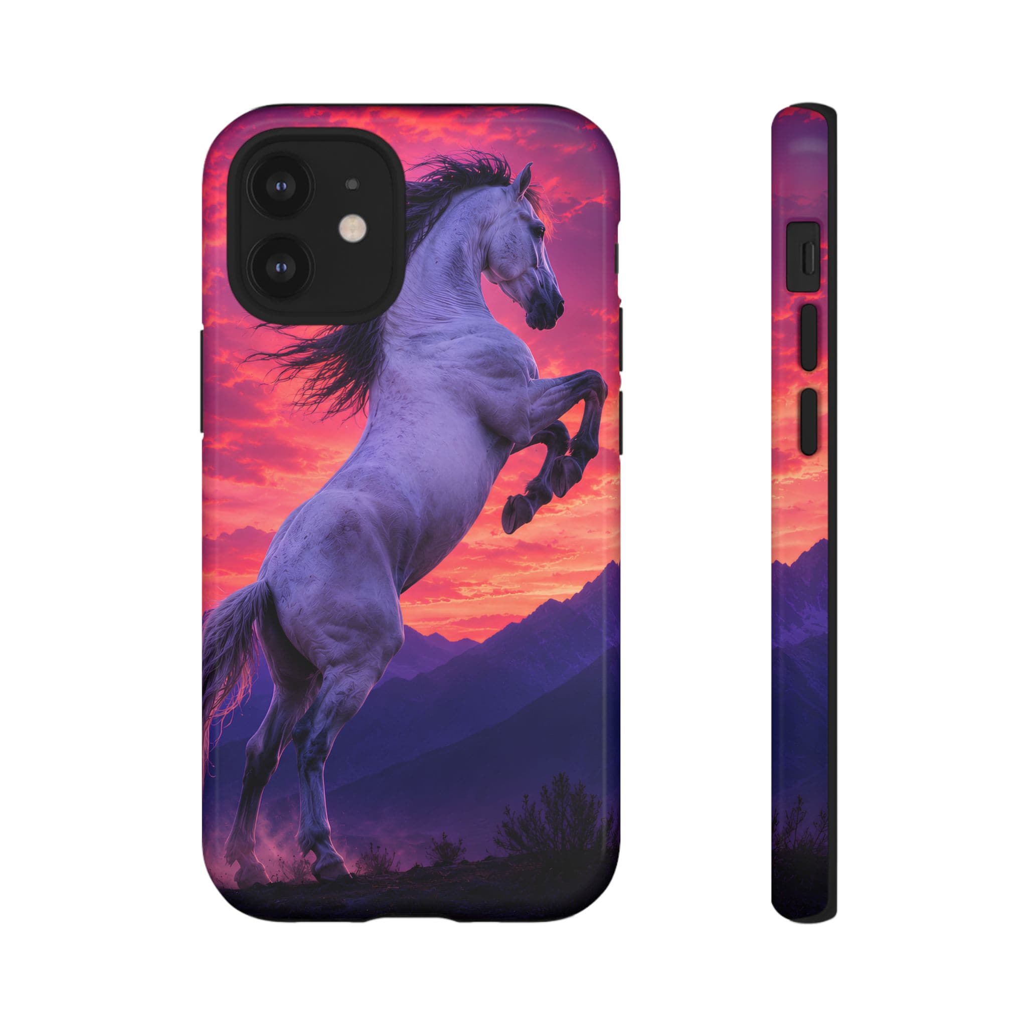 Rearing White Horse Sunset Phone Case