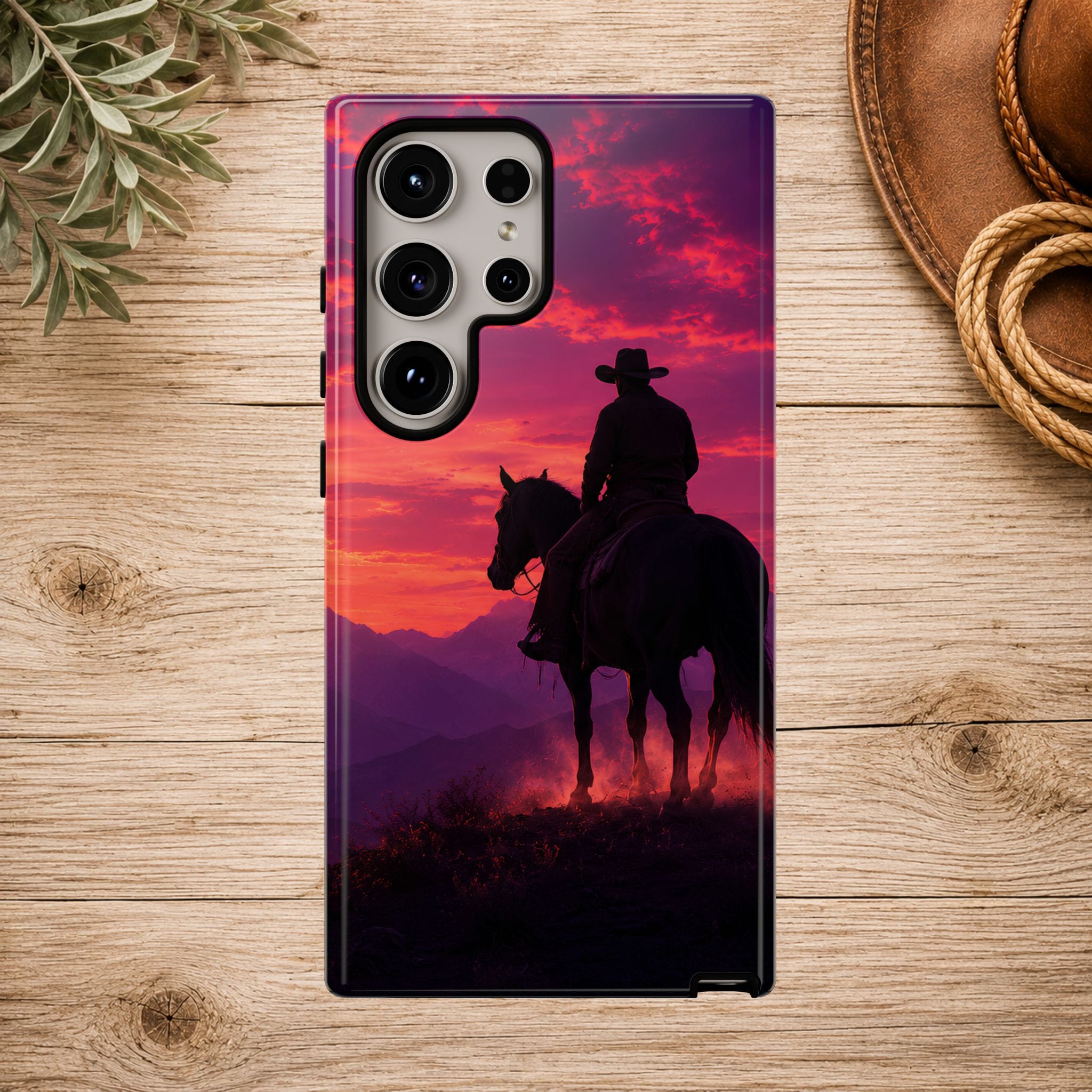 Cowboy Sunset Horseback Phone Case