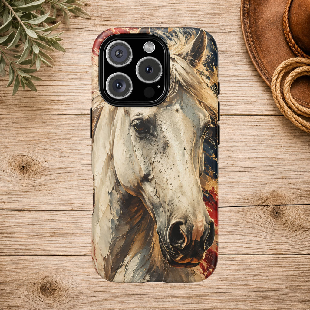 Patriotic White Horse Phone Case