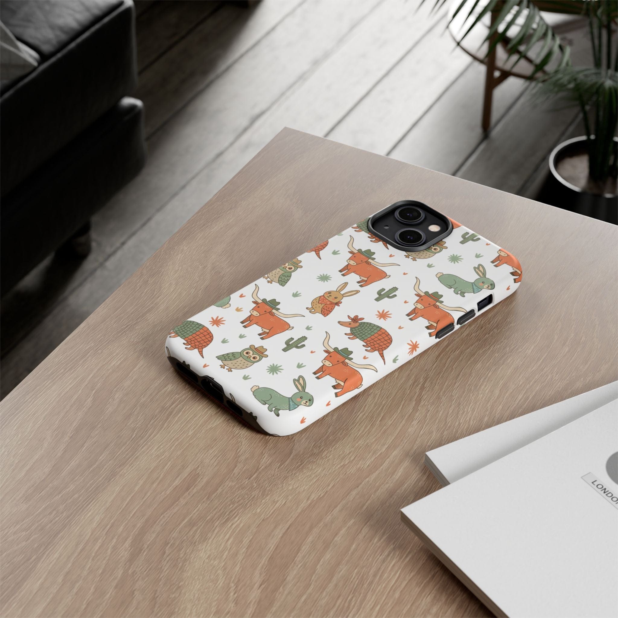 Armadillo, Longhorn, Owl & Bunny Pattern-Phone Case