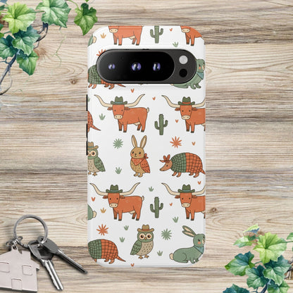 Cute Armadillo, Longhorn, Owl & Bunny Pattern-Phone Case