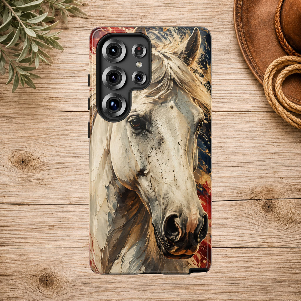 Patriotic White Horse Phone Case