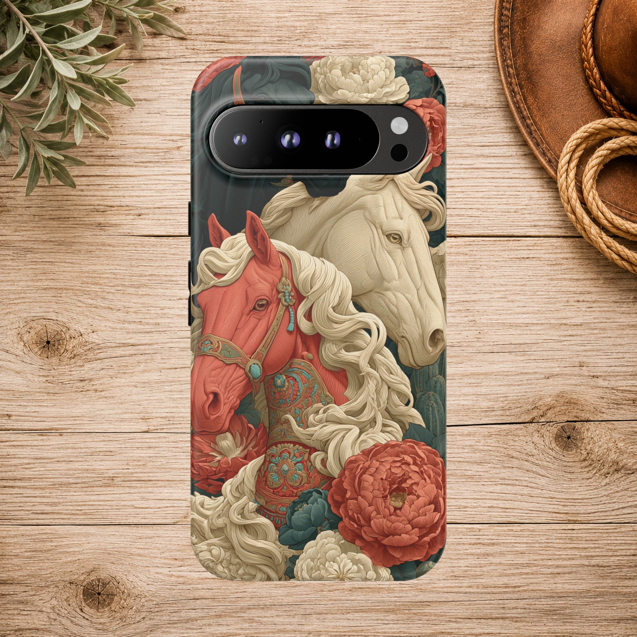 Floral Western Horses Phone Case