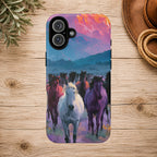 Wild Horses Sunset Mountain Phone Case