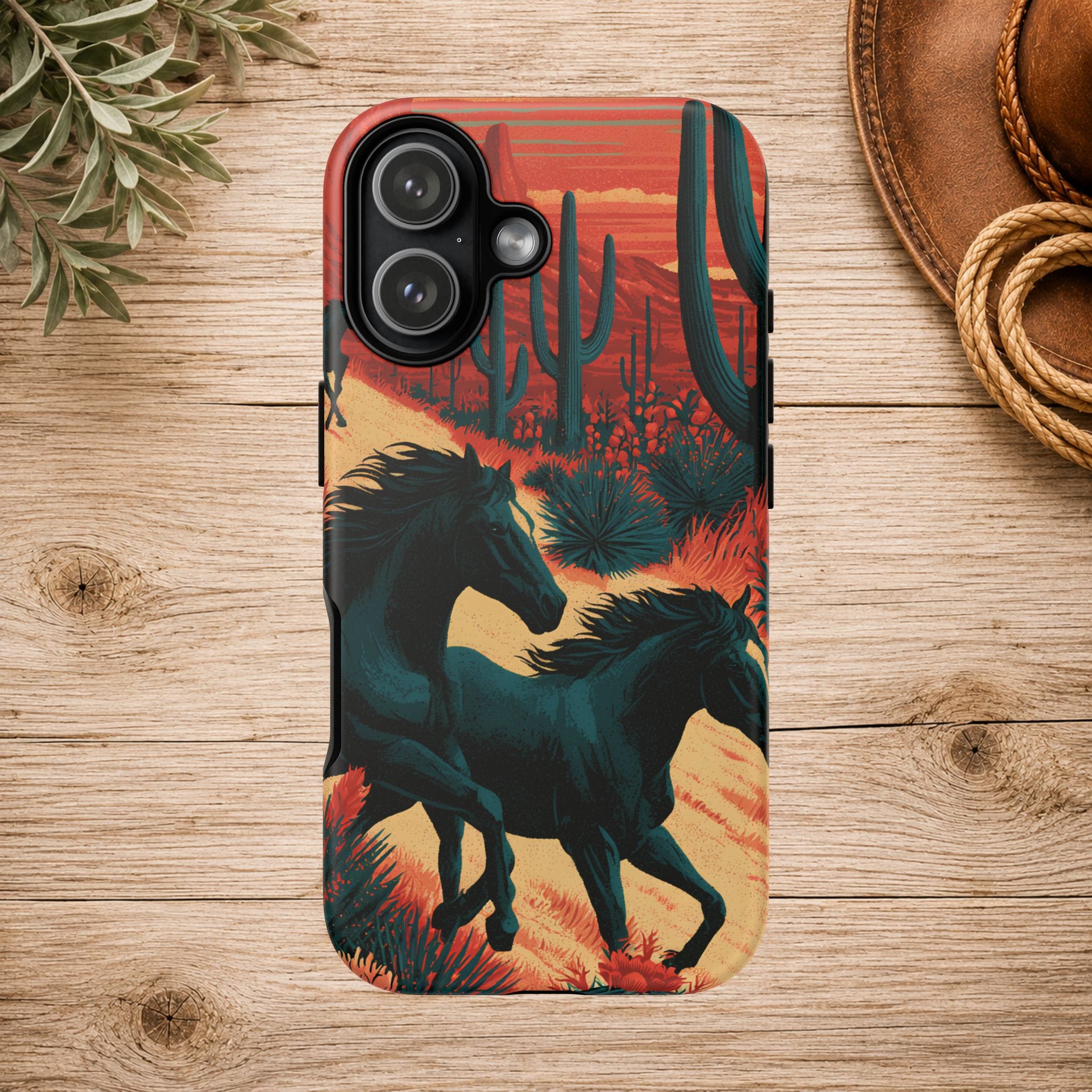 Desert Run Wild Horse Phone Case