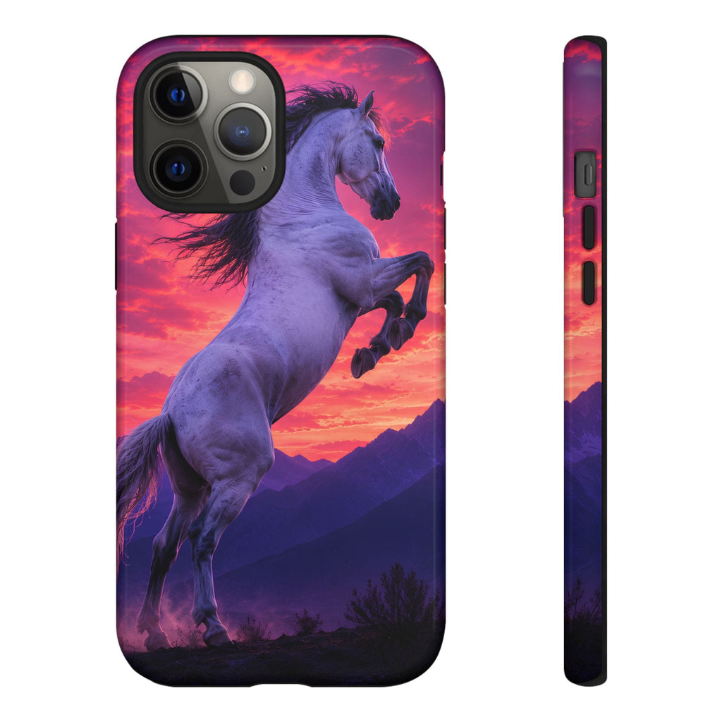 Rearing White Horse Sunset Phone Case