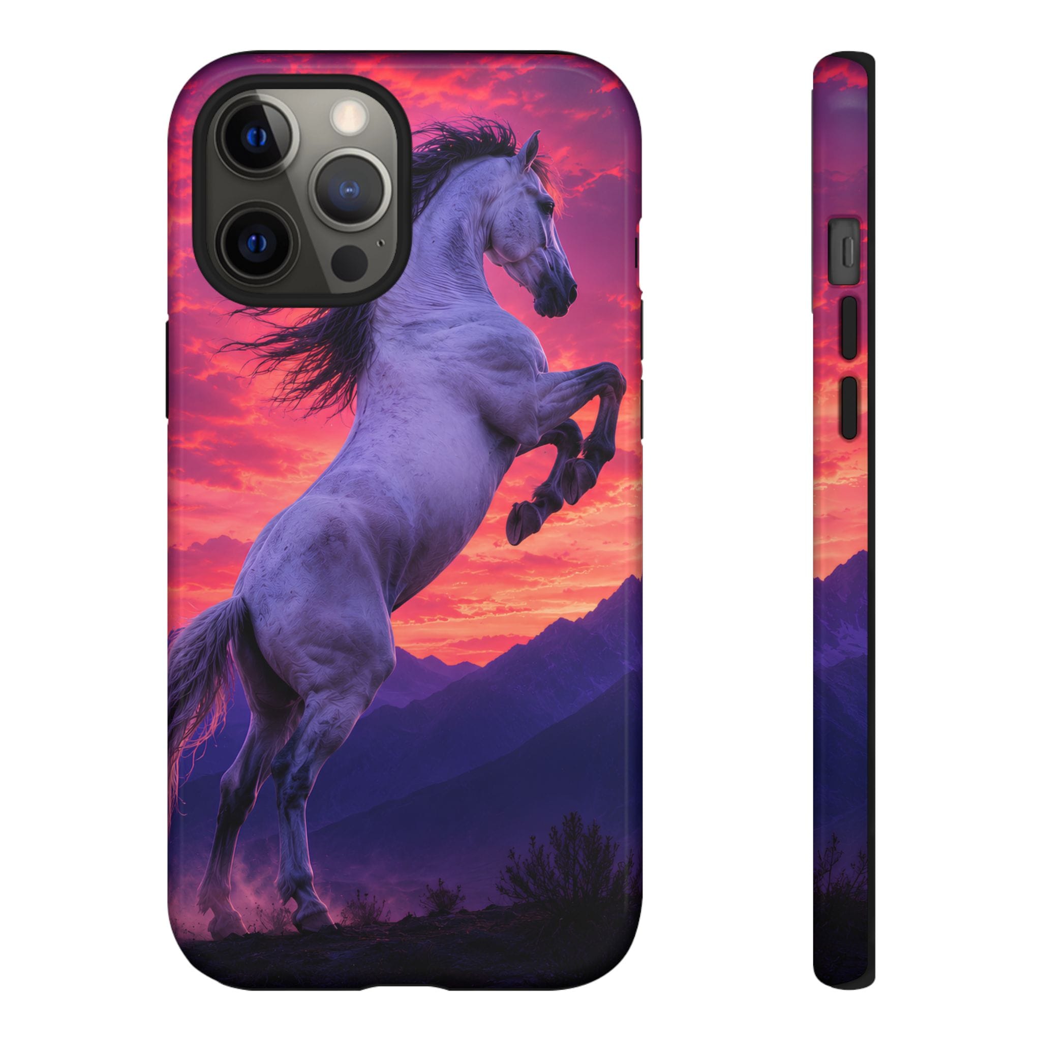 Rearing White Horse Sunset Phone Case