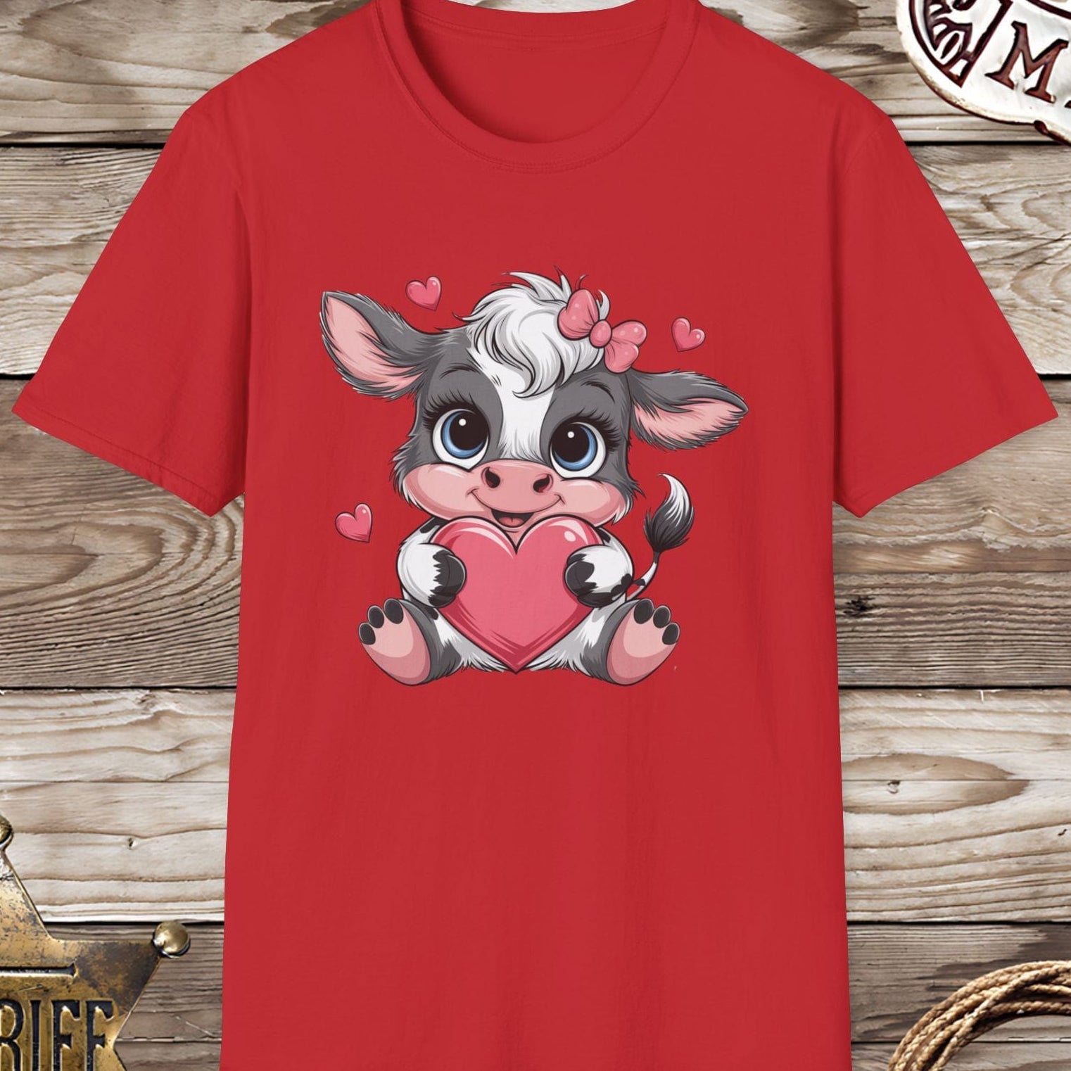 Baby Cow with Hearts-T-Shirt