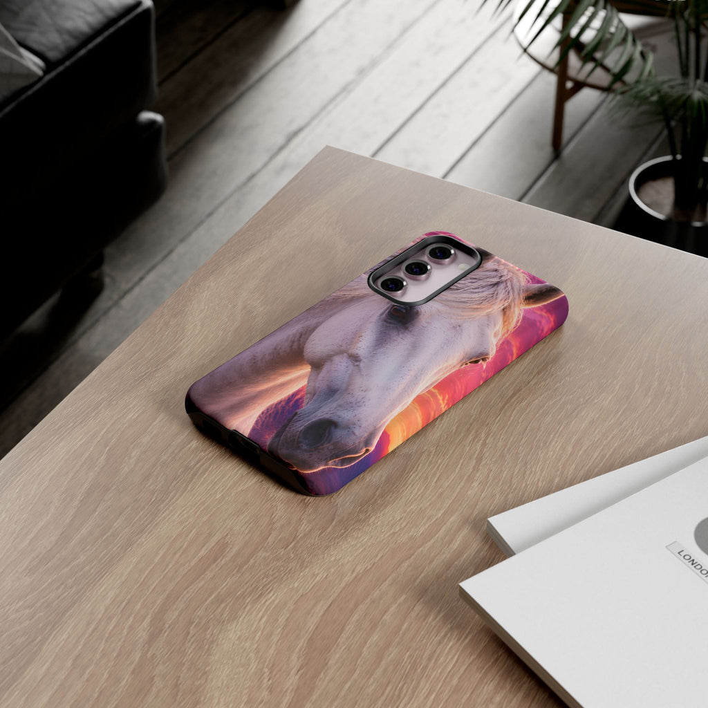 White Horse Sunset Phone Case