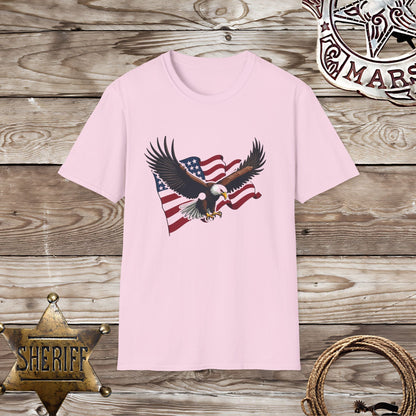 Softstyle Unisex T-Shirt: Eagle Flag