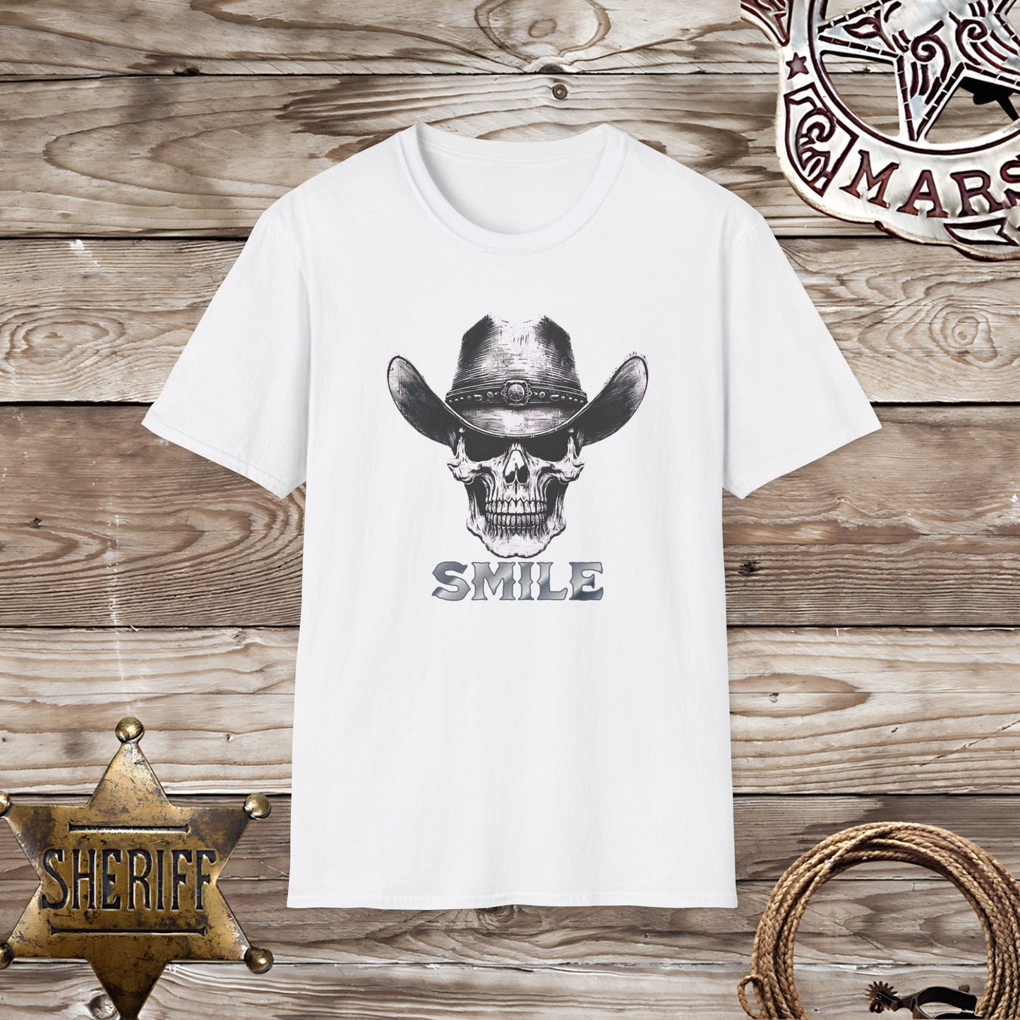 Softstyle Unisex T-Shirt-Smiling Skelton