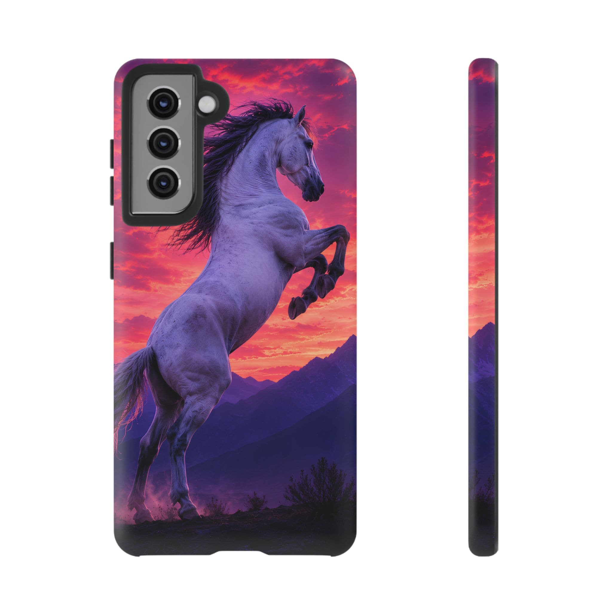 Rearing White Horse Sunset Phone Case