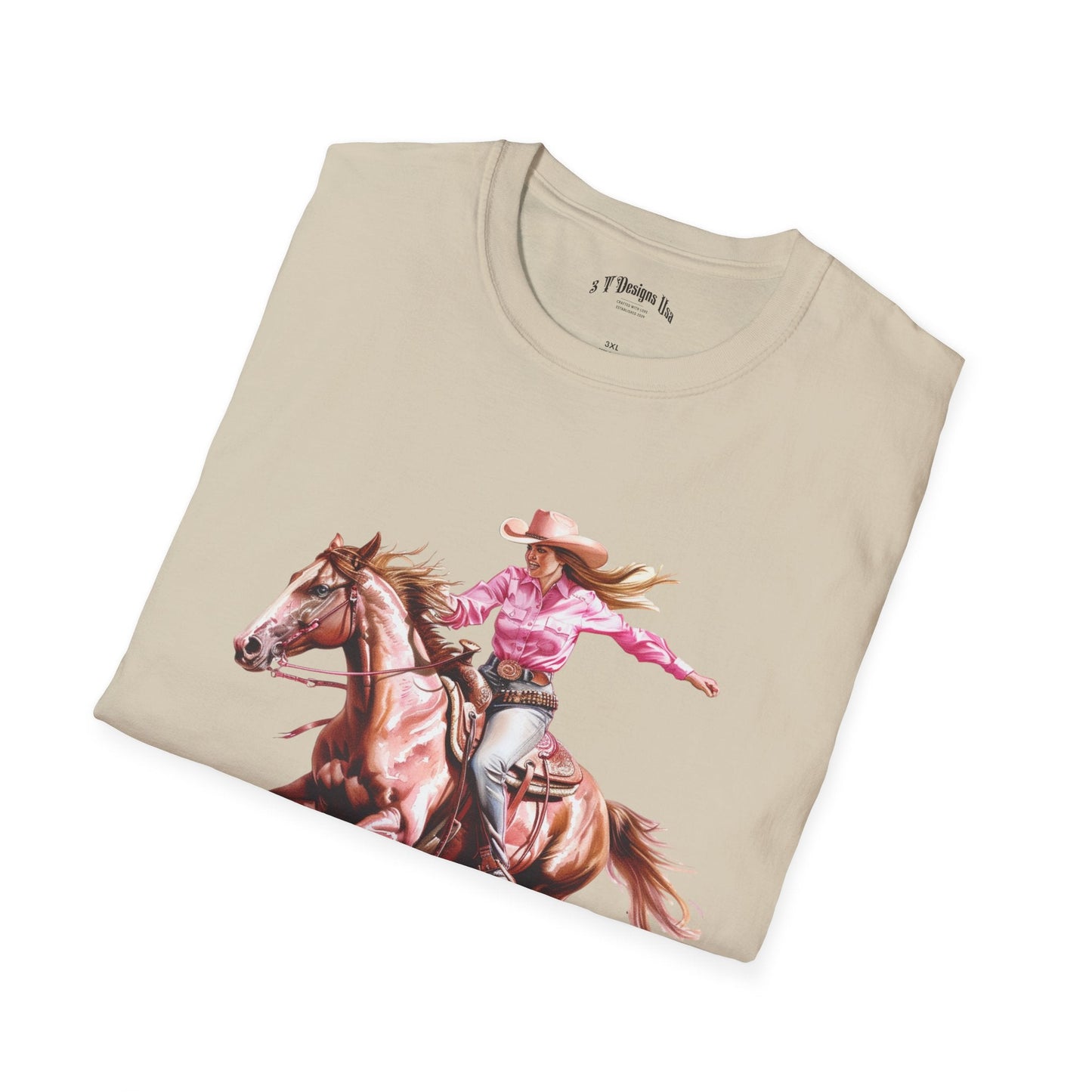 Softstyle Unisex T-Shirt:  Cowgirl Wind in Your Hair