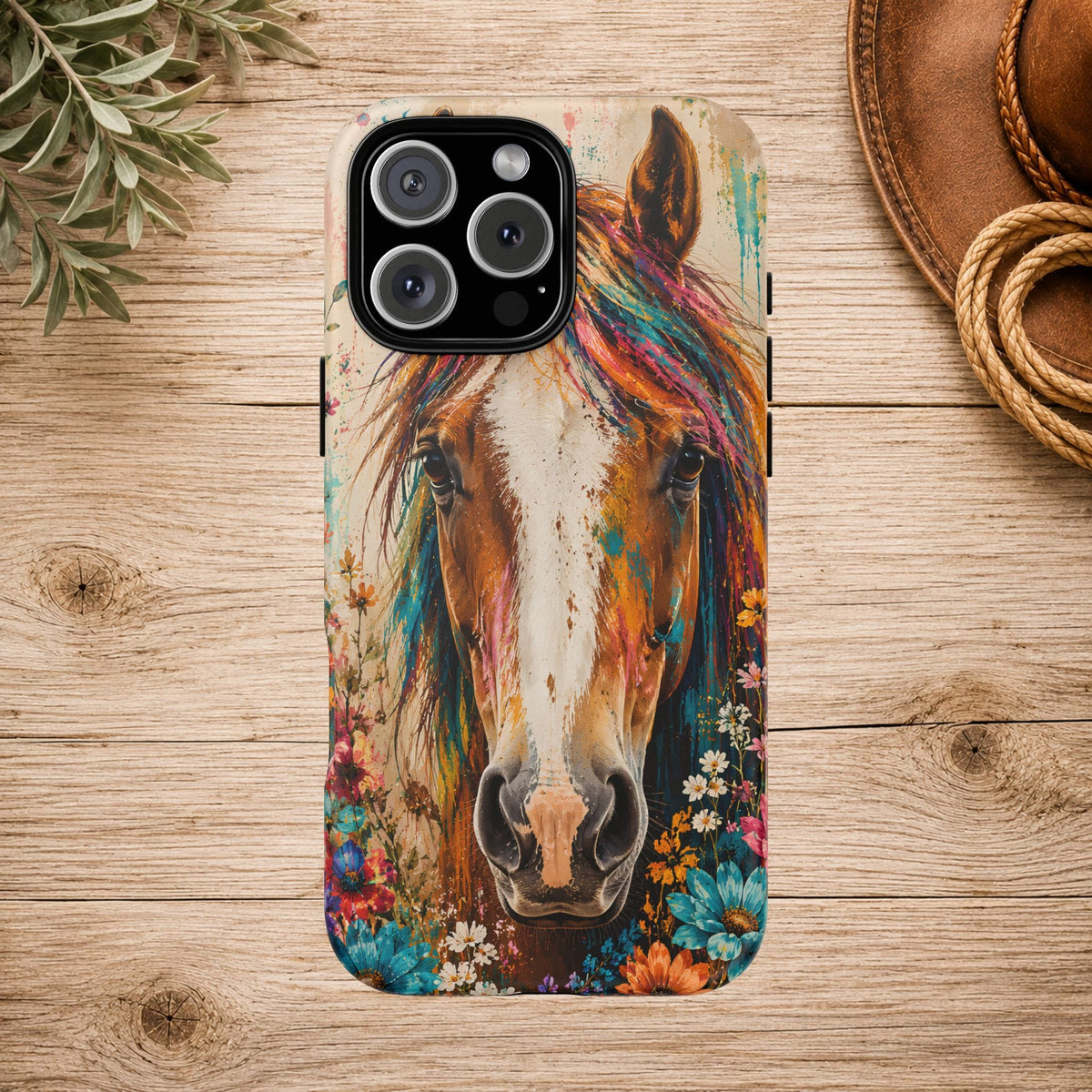 Boho Wildflower Horse Phone Case