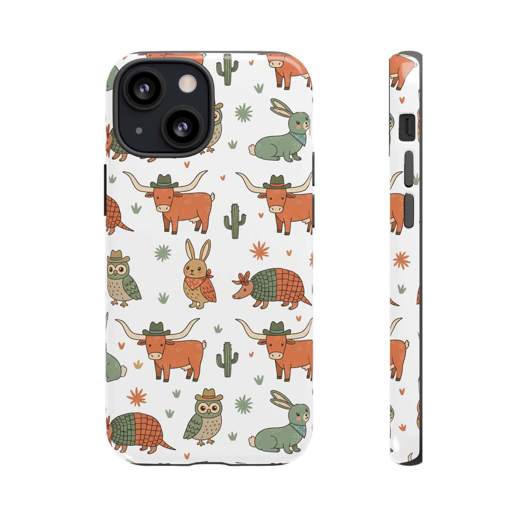 Armadillo, Longhorn, Owl & Bunny Pattern-Phone Case