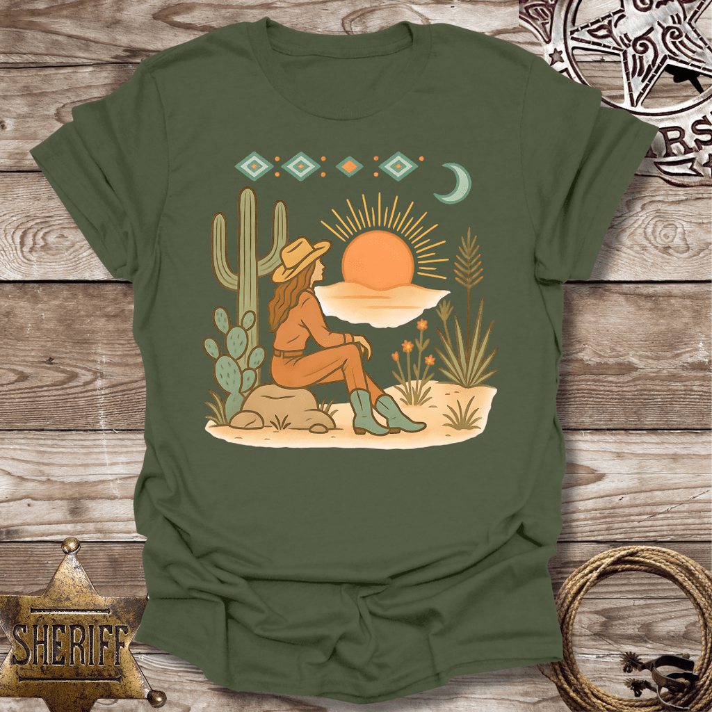 Boho Sunset Graphic for Nature Lovers-T-Shirt