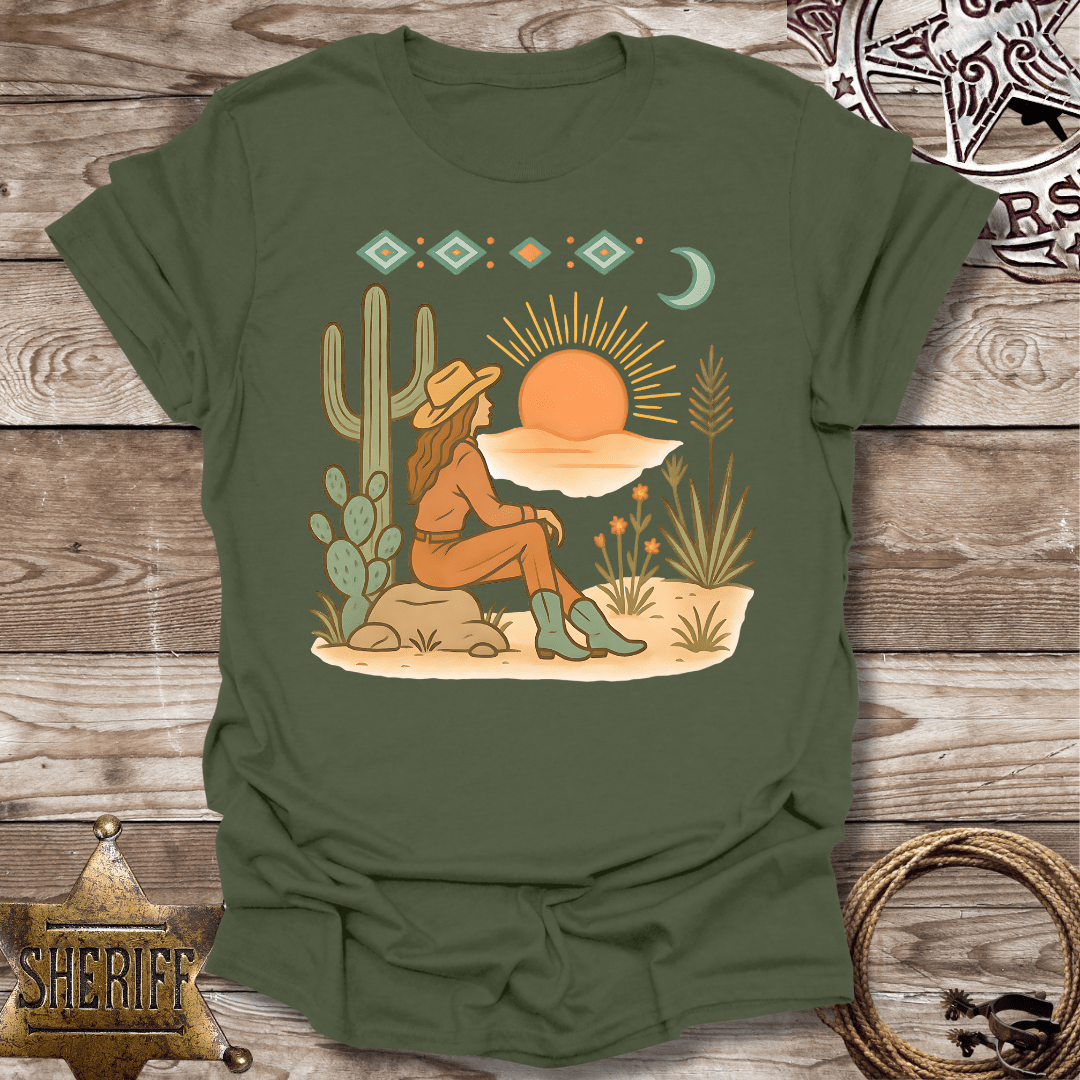 Boho Sunset Graphic for Nature Lovers-T-Shirt
