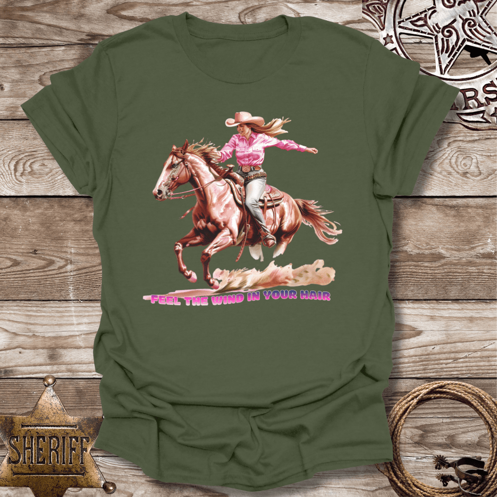 Cowgirl Wind in Your Hair-T-Shirt