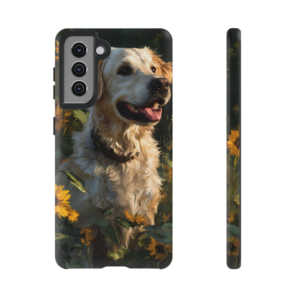 Golden Retriever Sunflower Phone Case