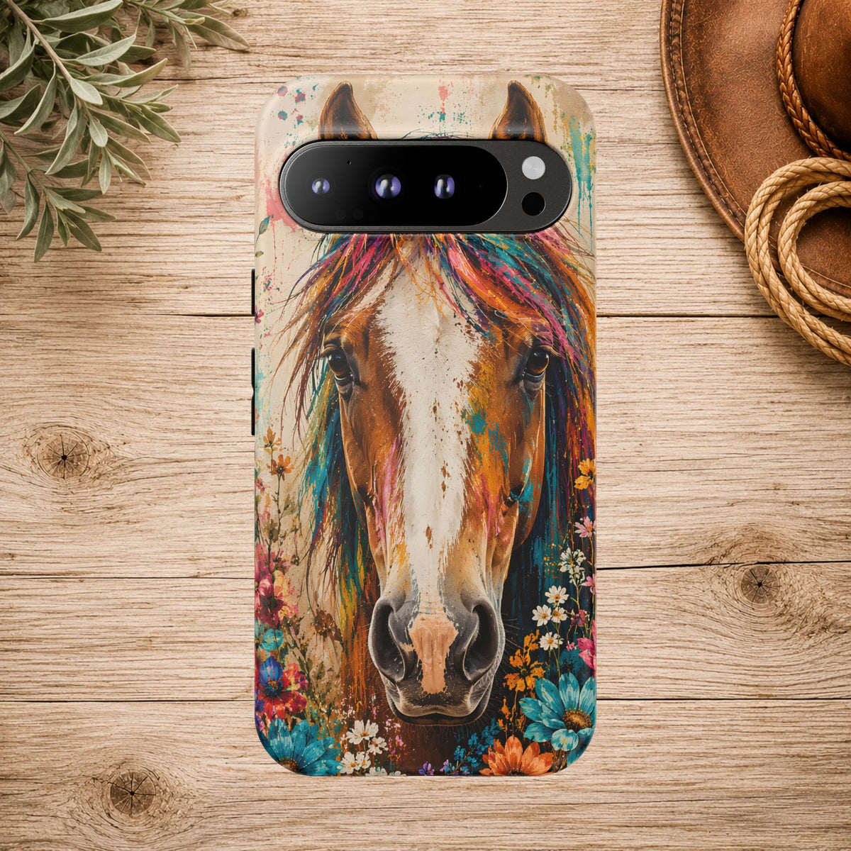 Boho Wildflower Horse Phone Case