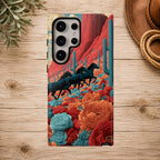 Desert Wild Horses Floral Phone Case