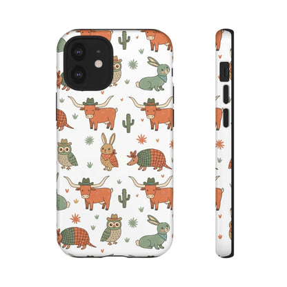 Cute Armadillo, Longhorn, Owl & Bunny Pattern-Phone Case
