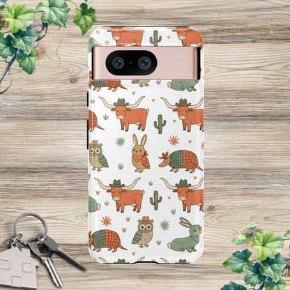 Cute Armadillo, Longhorn, Owl & Bunny Pattern-Phone Case