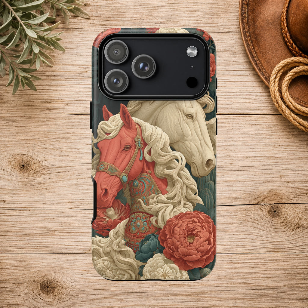 Floral Western Horses Phone Case