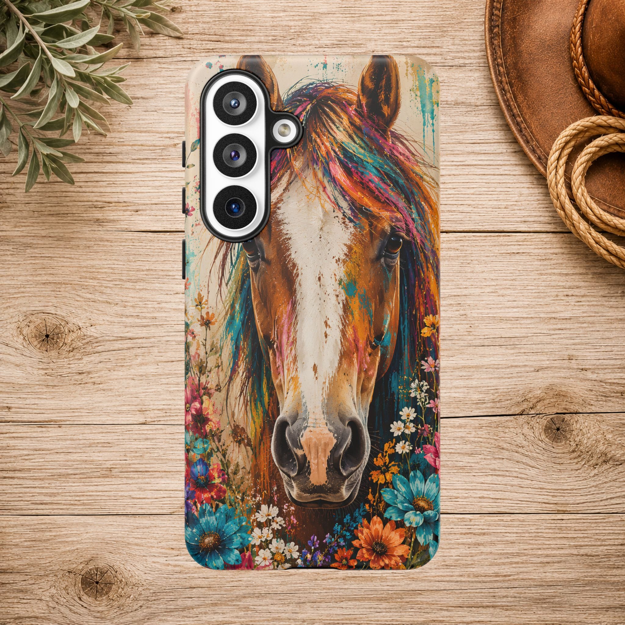 Boho Wildflower Horse Phone Case