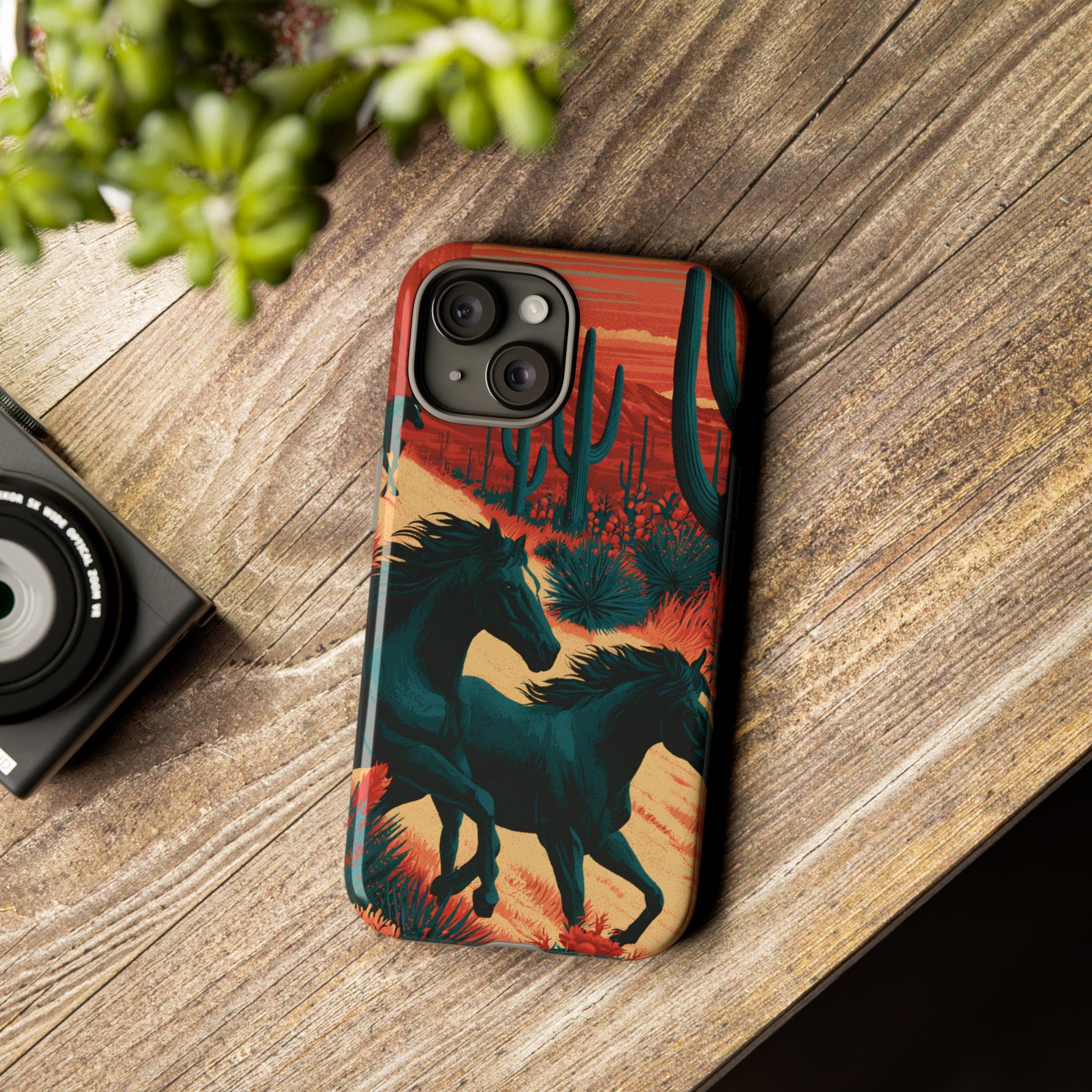 Desert Run Wild Horse Phone Case