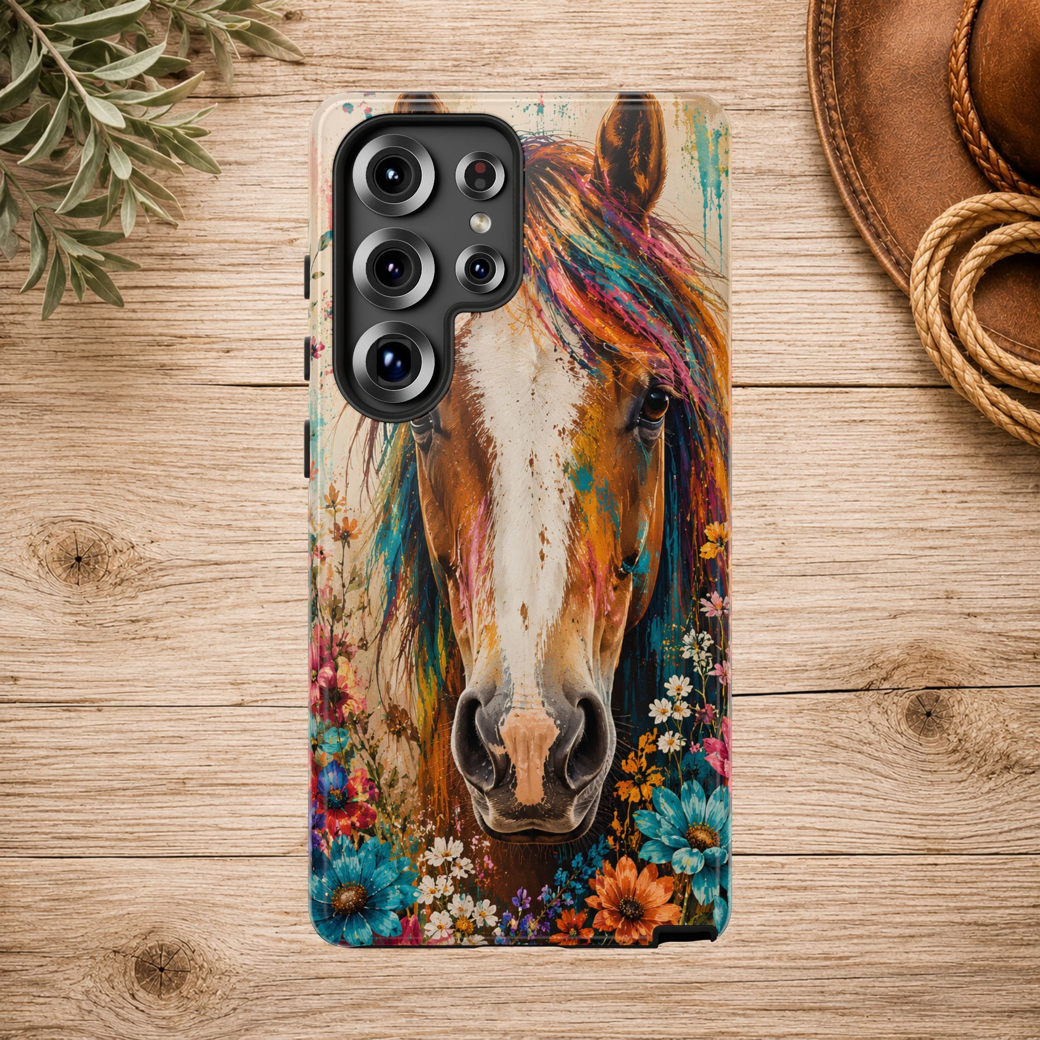 Boho Wildflower Horse Phone Case