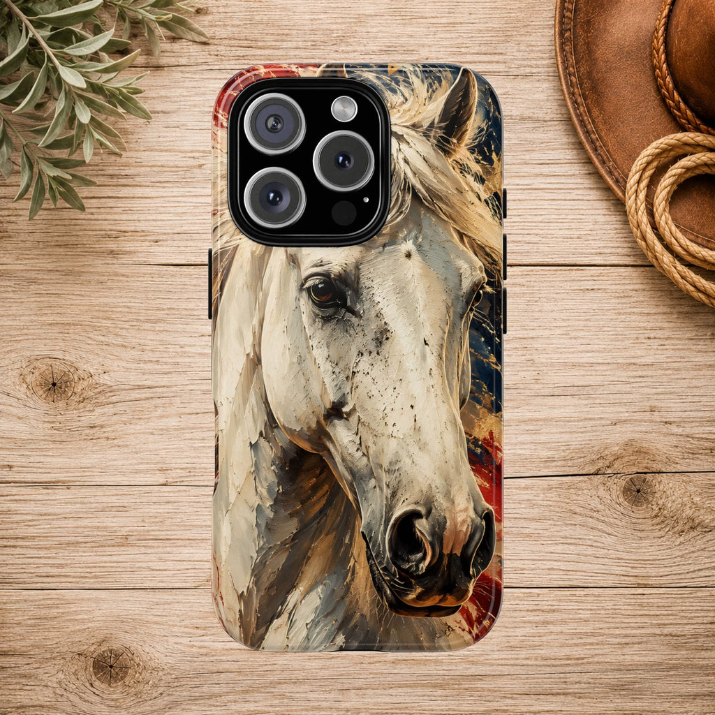 Patriotic White Horse Phone Case