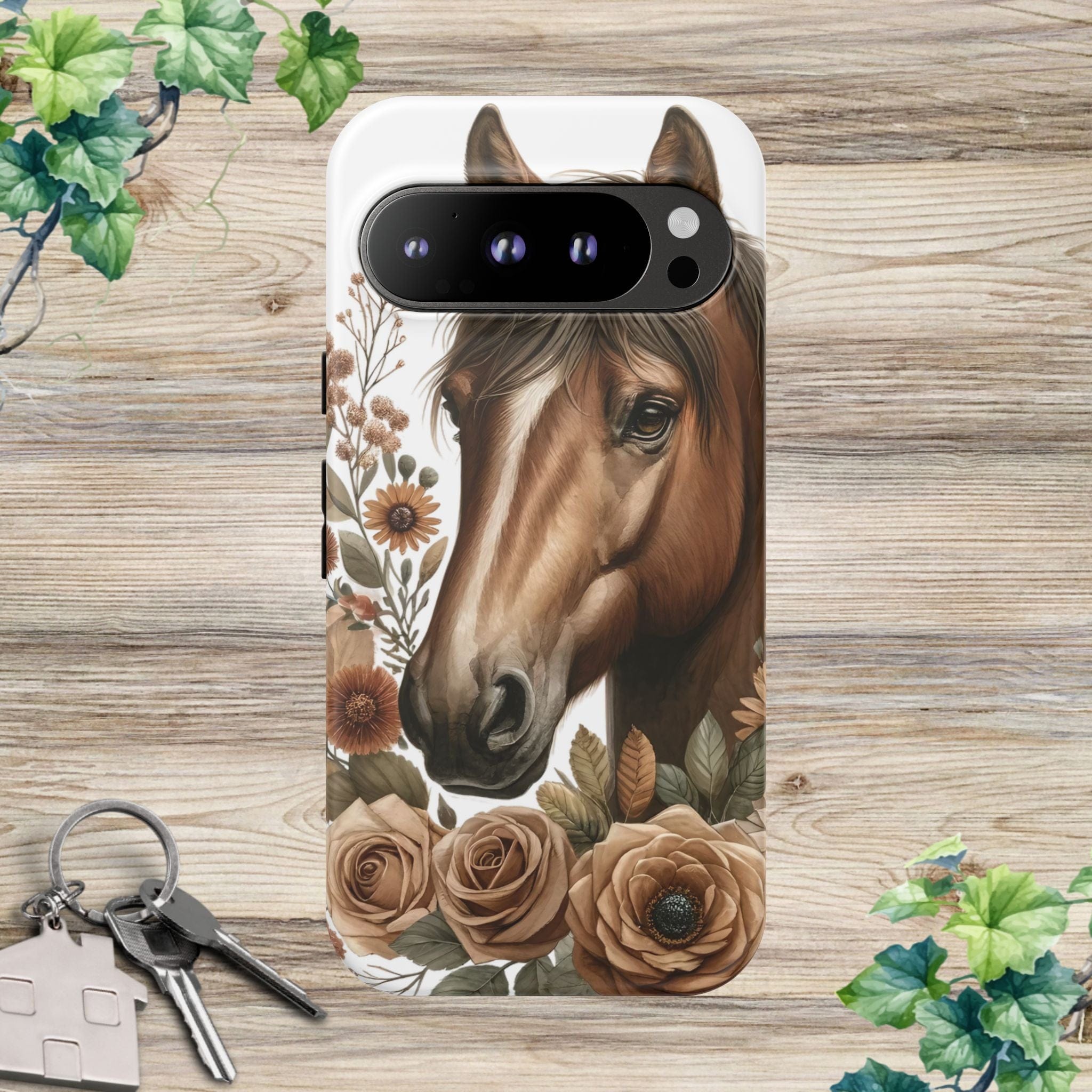 Painted Horse & Roses – Phone Case