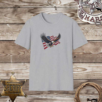 Softstyle Unisex T-Shirt: Eagle Flag