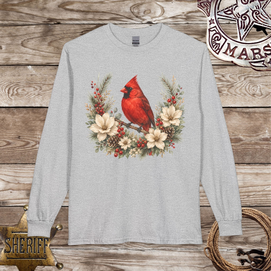 Cardinal Wreath Long Sleeve Shirt