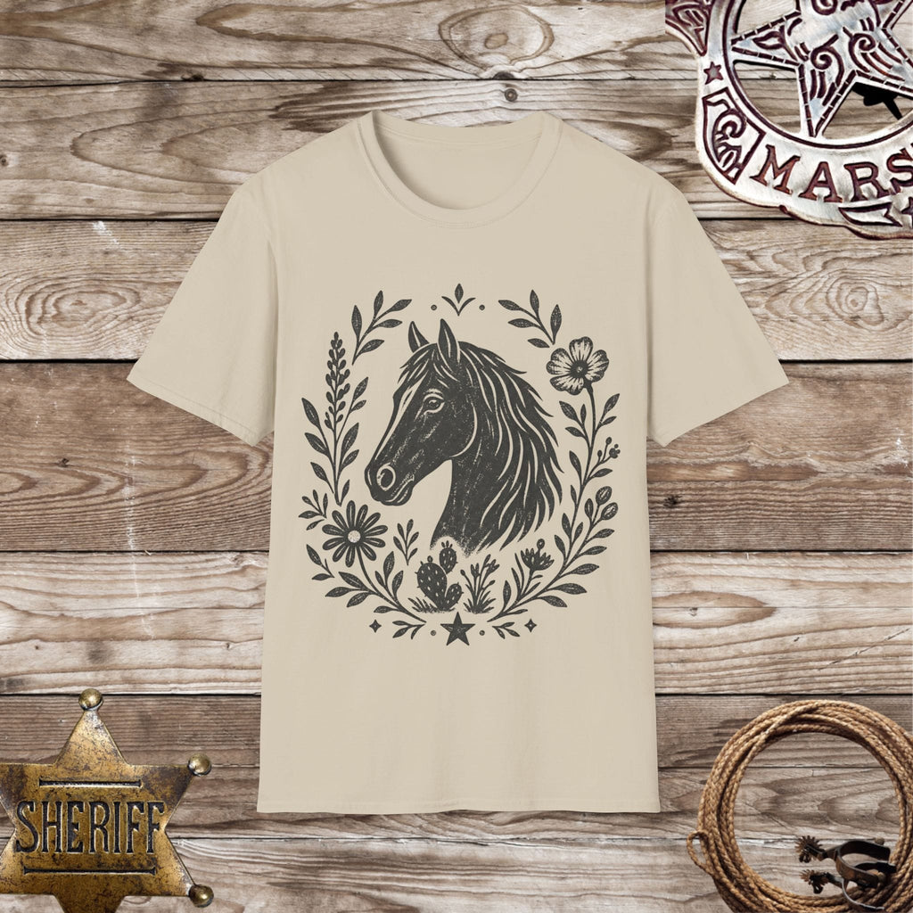 Horse Portrait Floral Tee