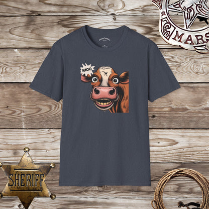 Softstyle Uniex T-Shirt- Moo says the Cow