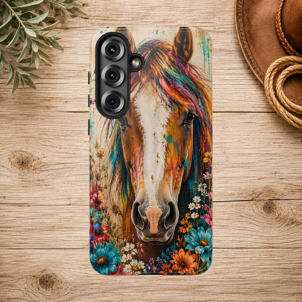 Boho Wildflower Horse Phone Case
