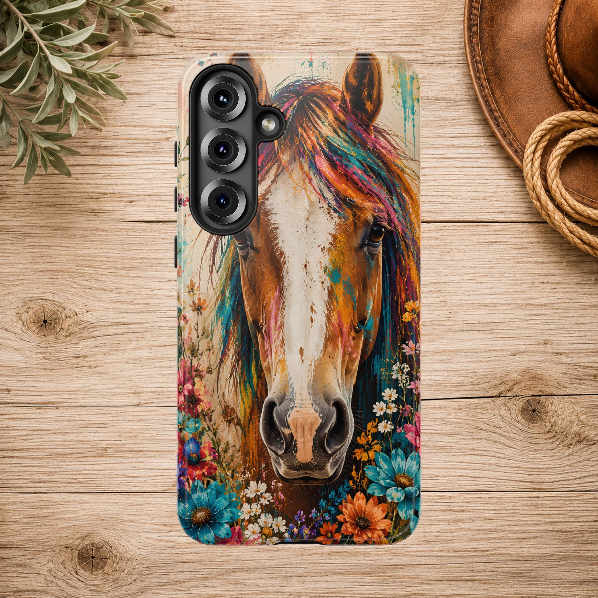Boho Wildflower Horse Phone Case