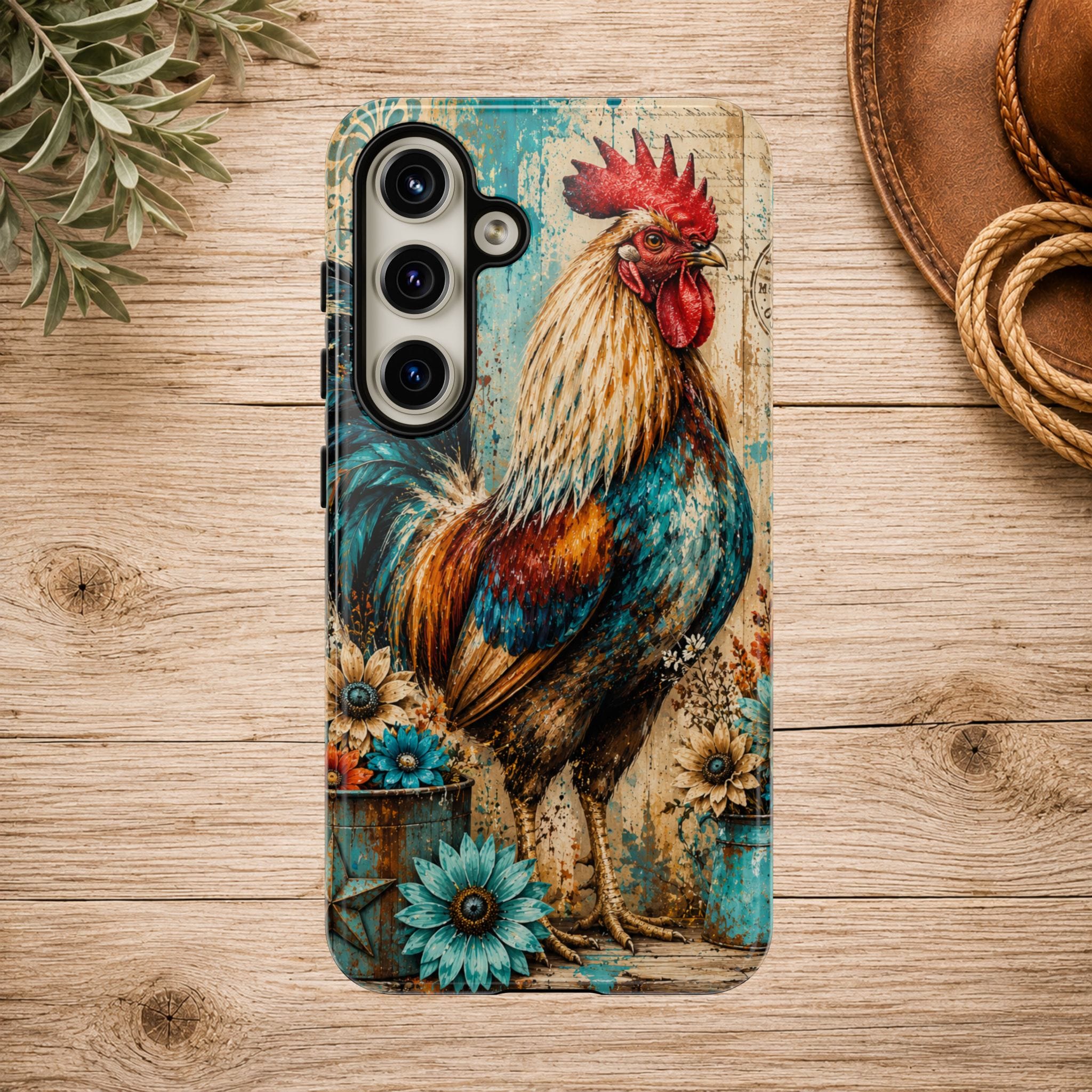 Rustic Farmhouse Rooster Phone Case
