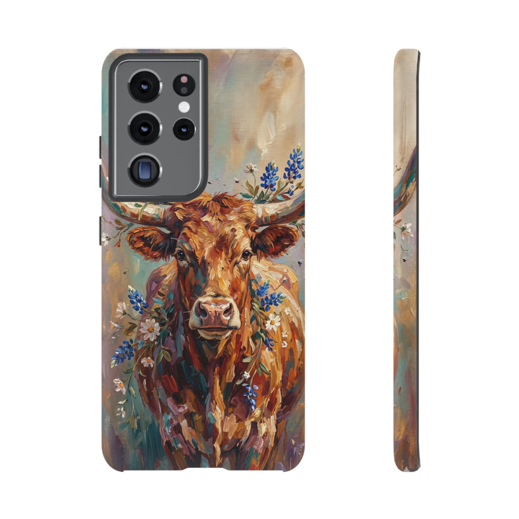 Texas Bluebonnet Longhorn Phone Case