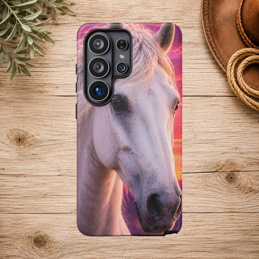 White Horse Sunset Phone Case