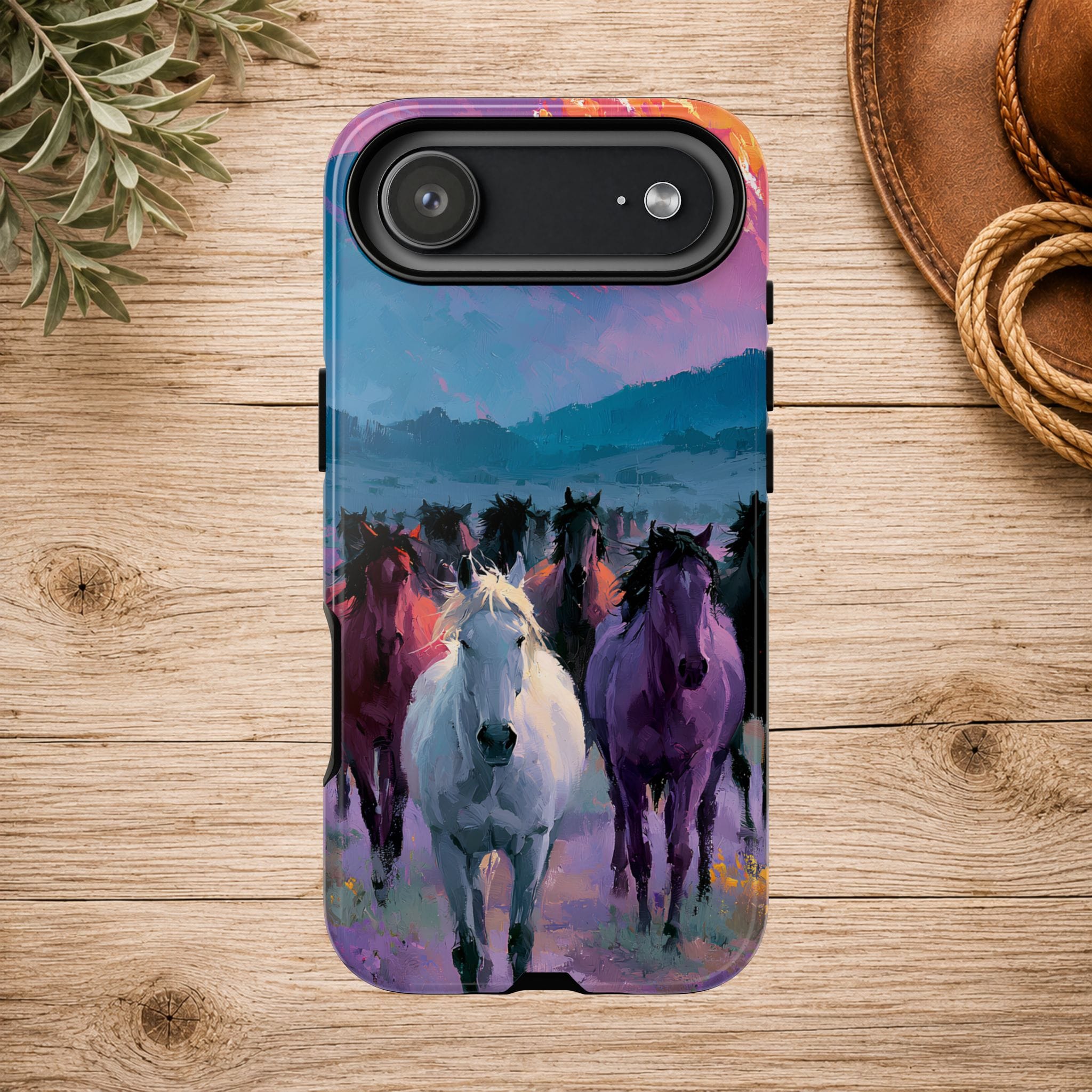 Wild Horses Sunset Mountain Phone Case