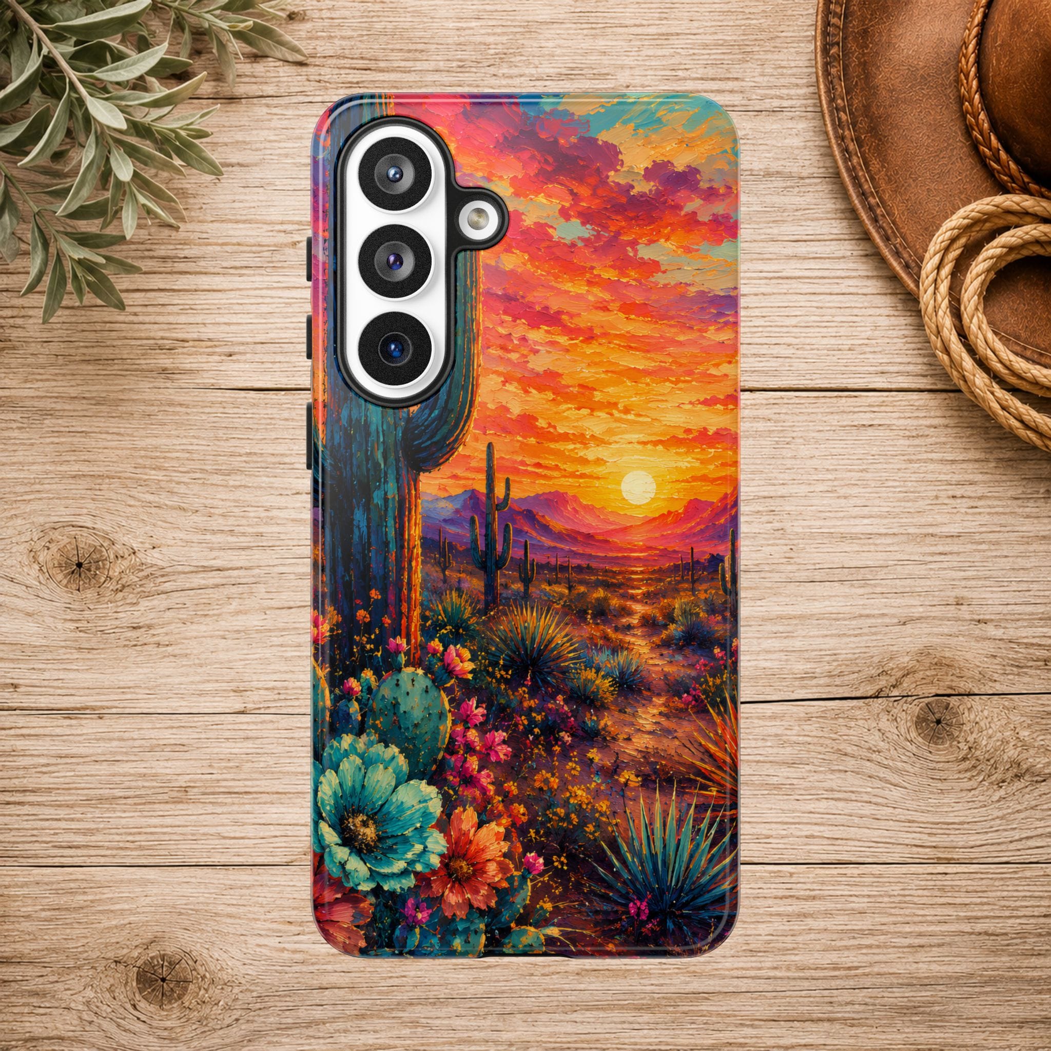 Desert Sunset Bloom Western Phone Case