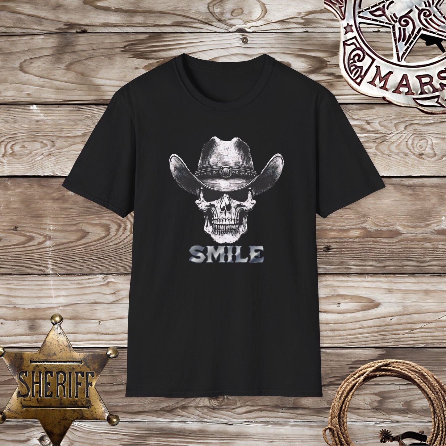 Softstyle Unisex T-Shirt-Smiling Skelton